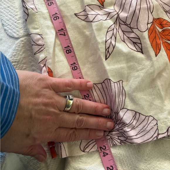 RACHEL Rachel Roy 100% Linen Wide leg crop with Purple and Orange Floral size S - Picture 8 of 8